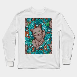 Kitty Final Boss Pattern Long Sleeve T-Shirt